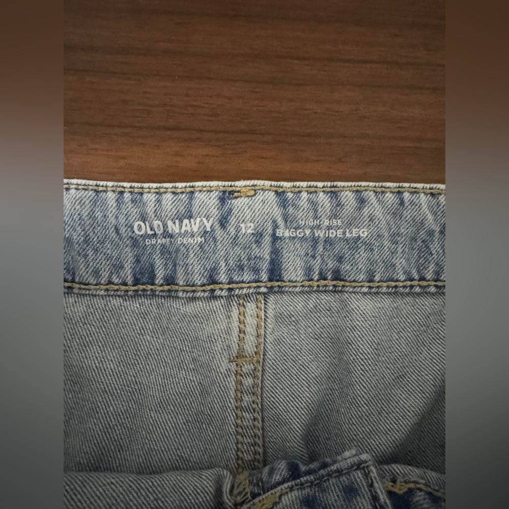 Old Navy Jeans Womens Size 12 High Rise Baggy Wide Leg Drapey Denim - Picture 5 of 7